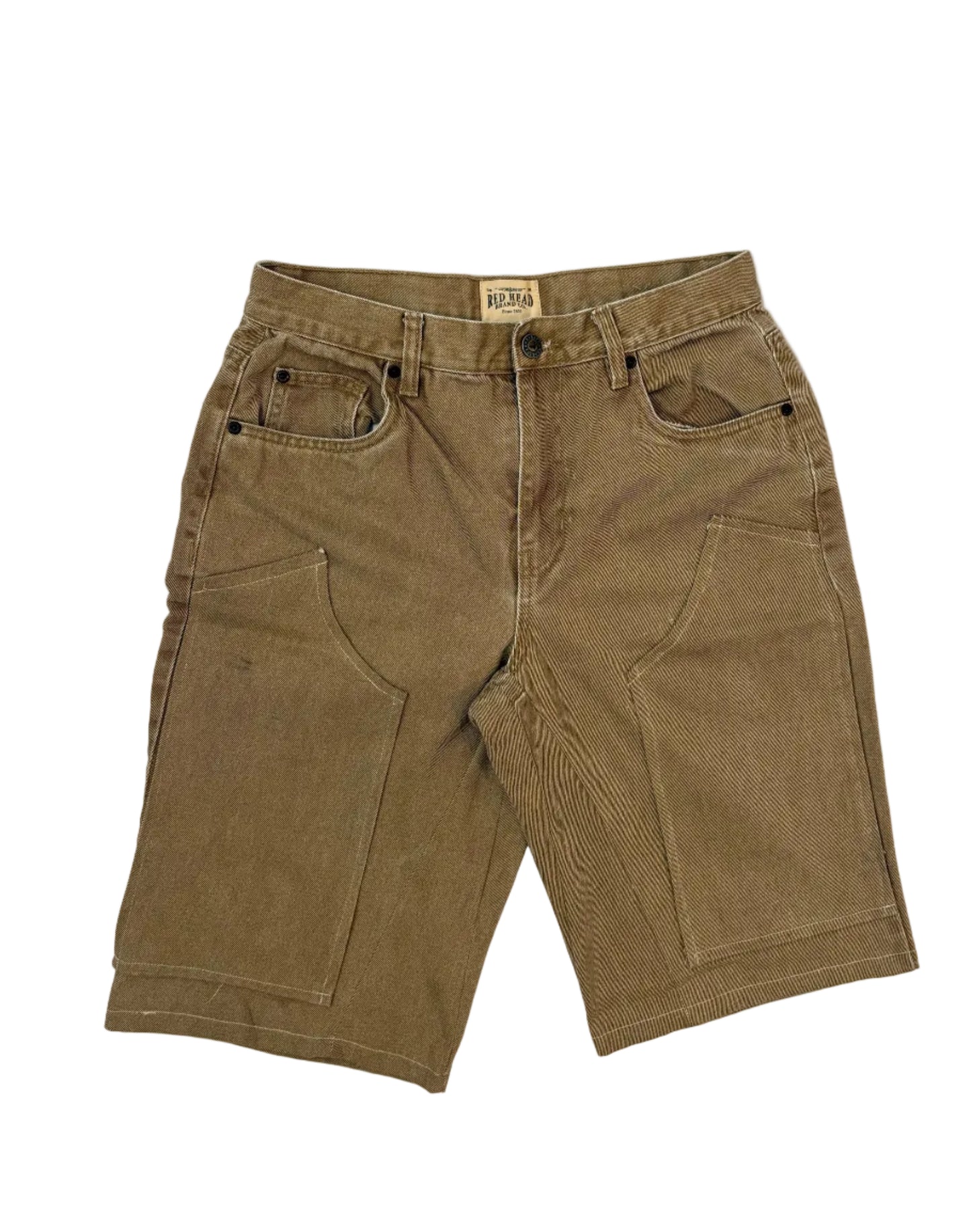 Dark tan double knee shorts