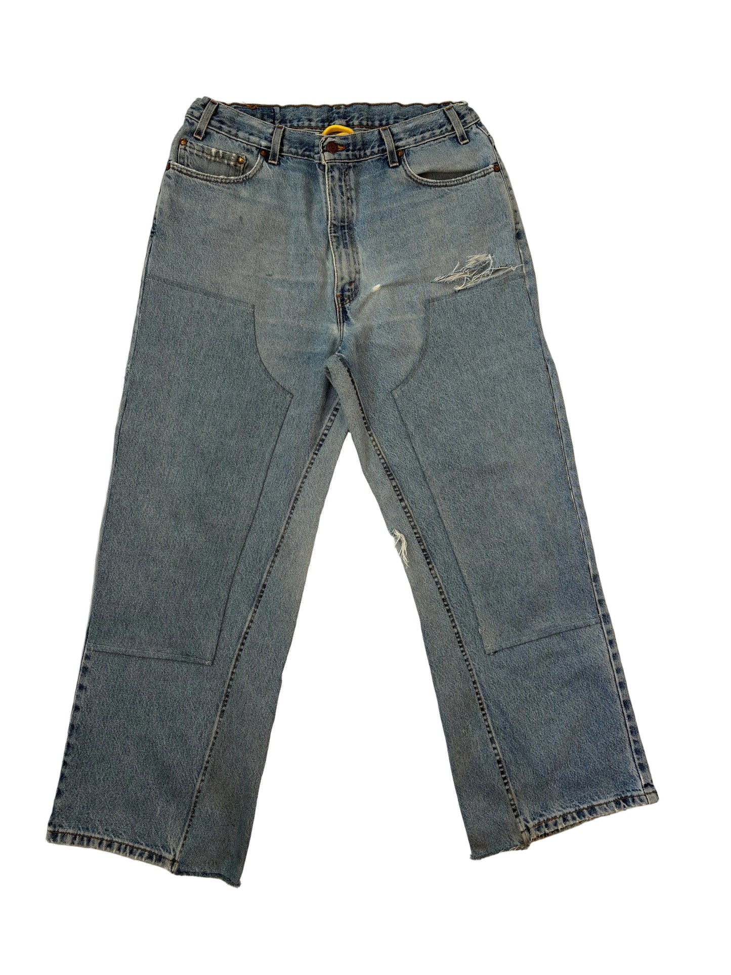 Wide leg double knee jeans