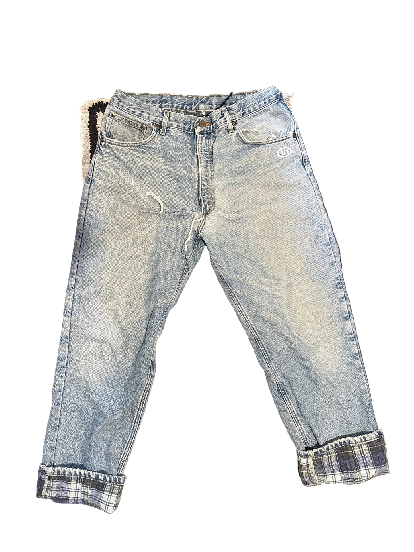 Plaid Cuffed Pants