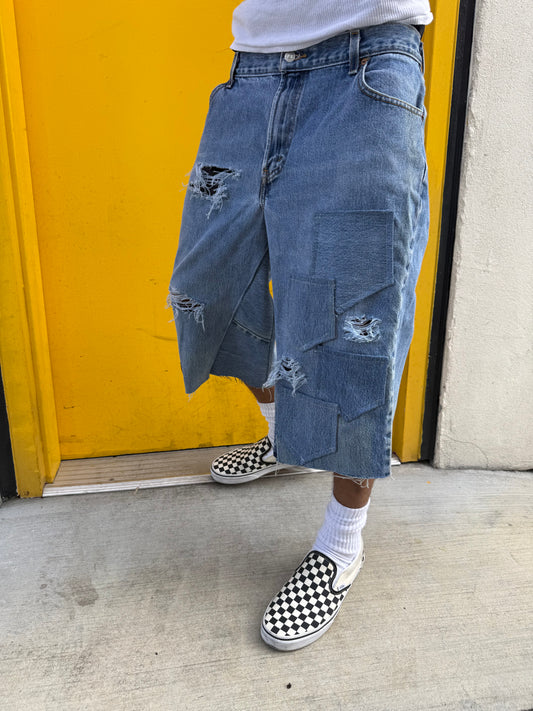 Multi pocket jorts