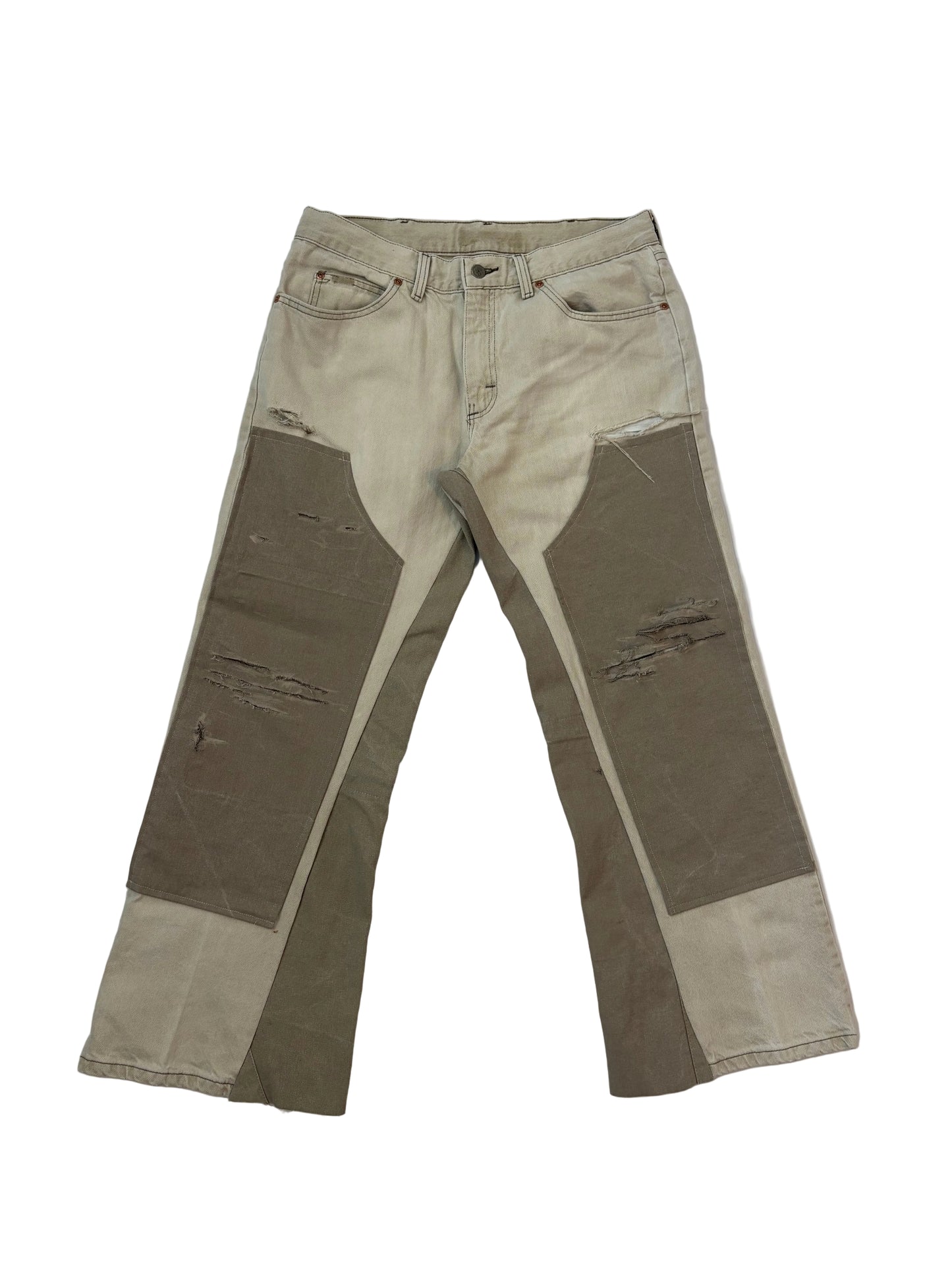 Contrast double knee jeans
