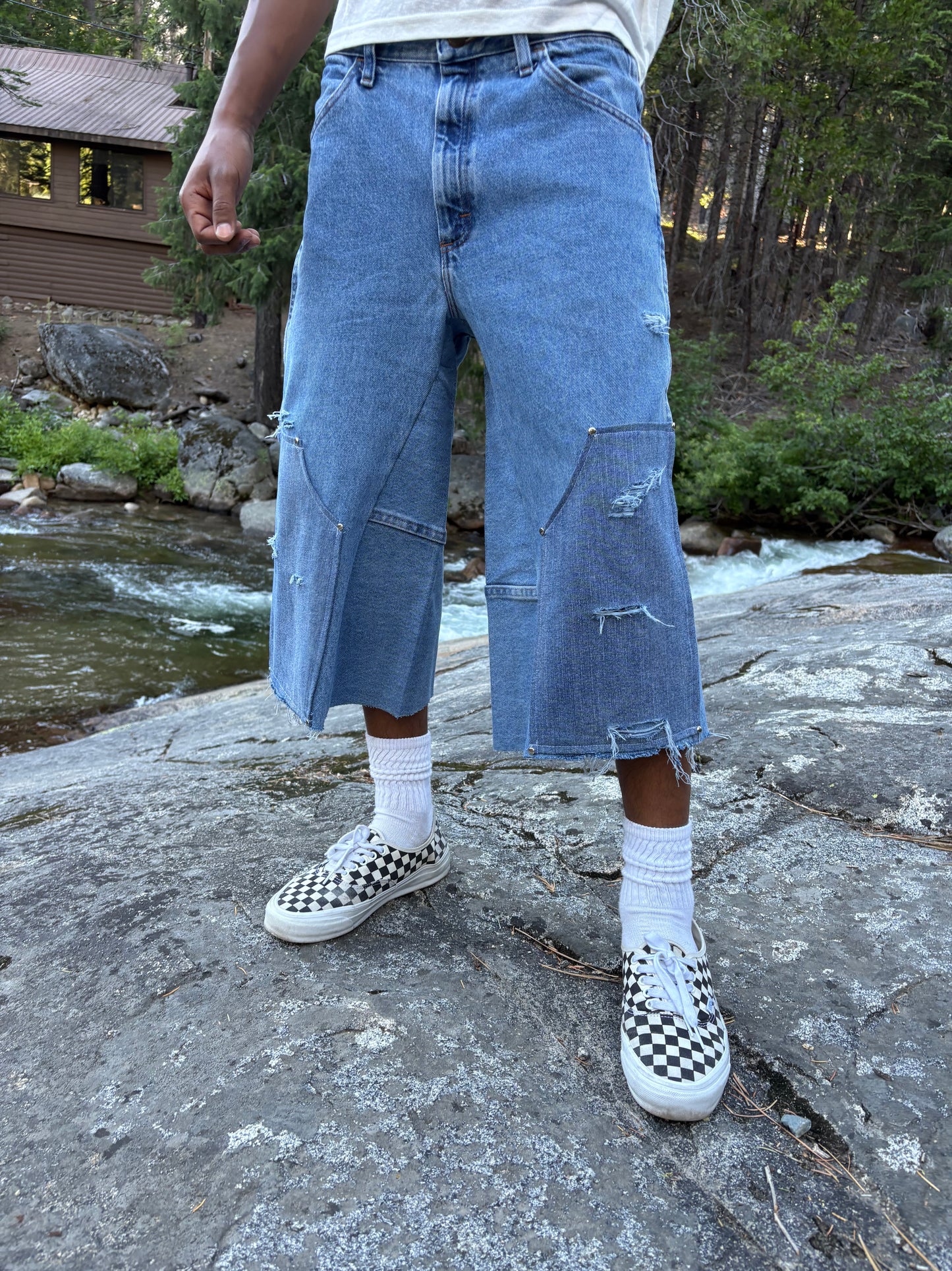 3/4 double knee jorts