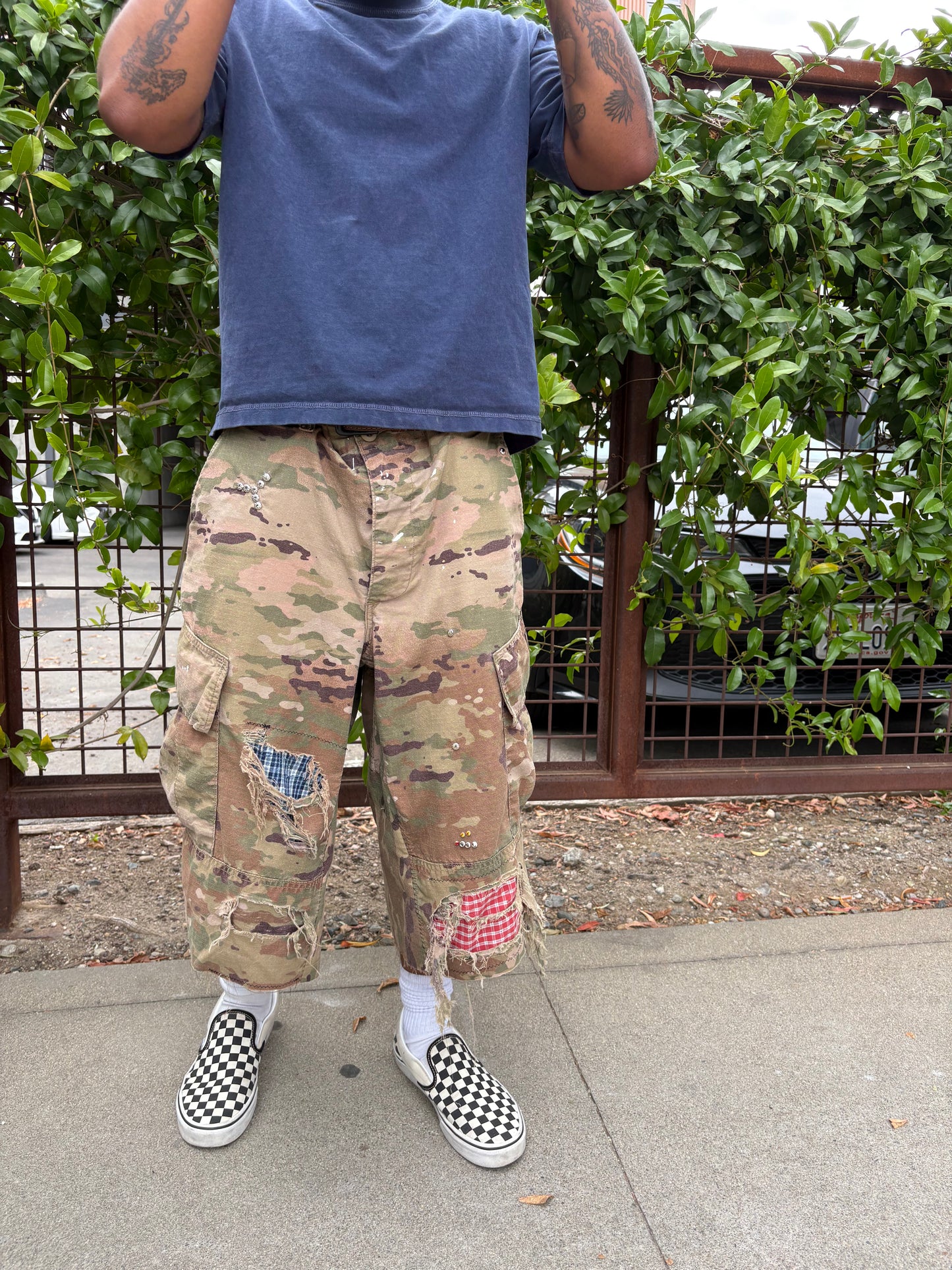 Hidden flannel camo shorts