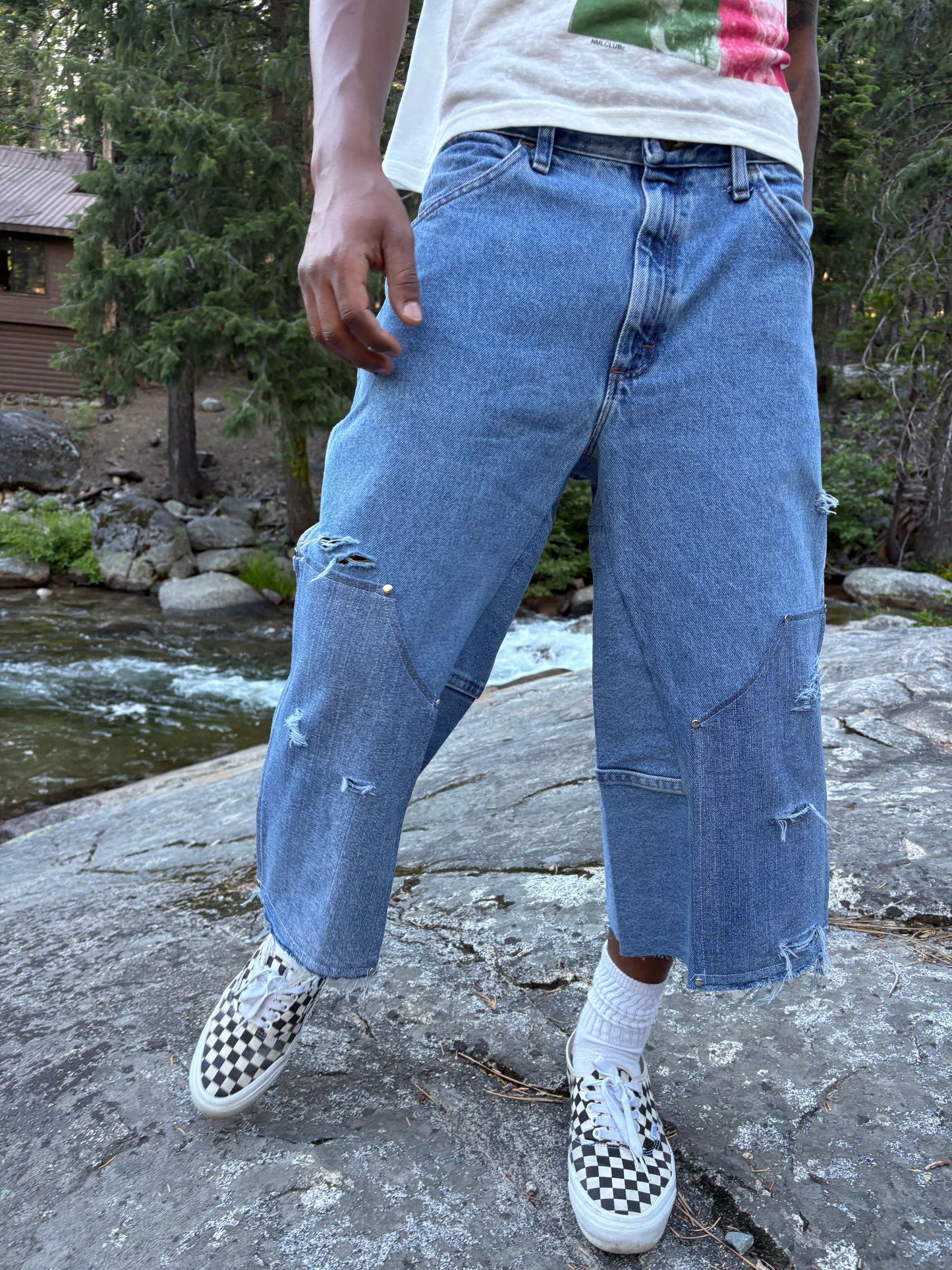 3/4 double knee jorts