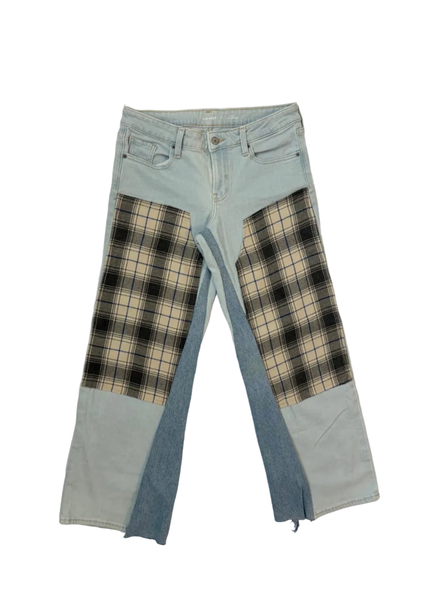 Flannel double knee jeans
