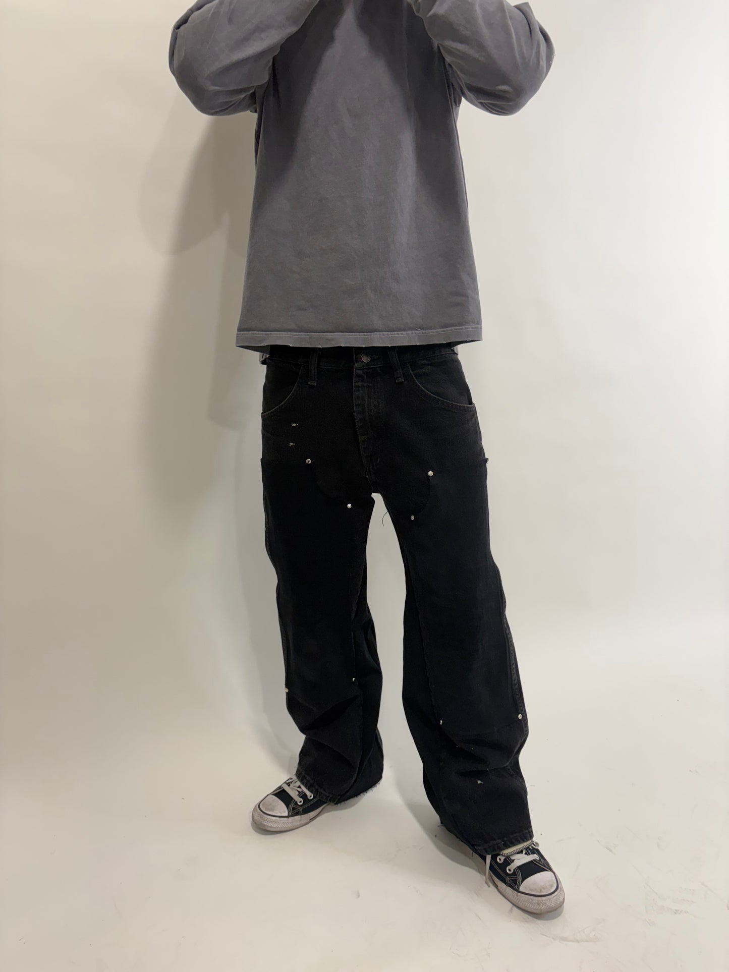 Black double knee jeans