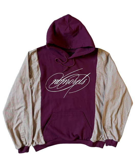 Cursive Flannel Contrast Hoodie